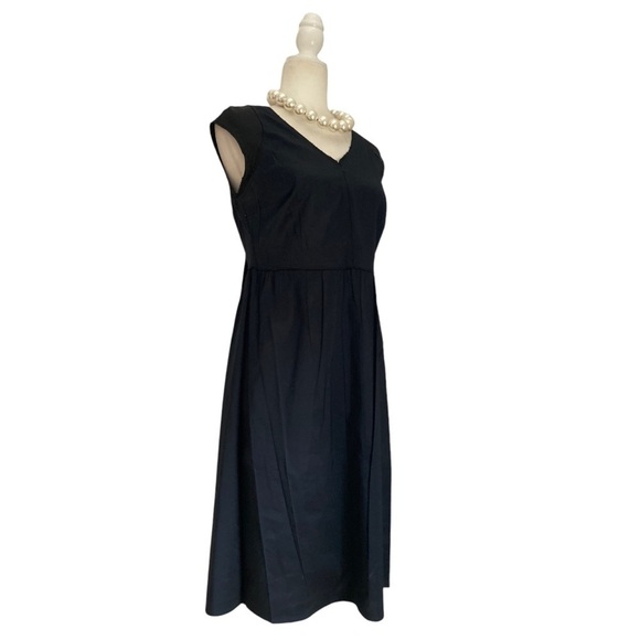 Cotelac V Neck Sleeveless Midi Dress Navy Blue Box Pleat Back Women’s - Picture 2 of 11